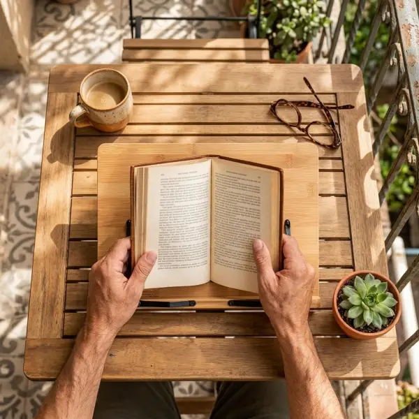 حامل الكتاب الخشبي للقراءة